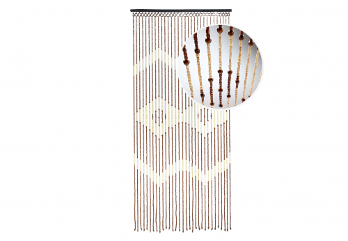 Holzperlenvorhang Valencia mit Zackenmuster 90x200