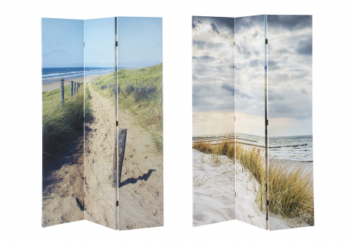 Paravent 3-teilig mit Holzrahmen Canvas�berzug beidseitig bedruckt Motiv K�ste
