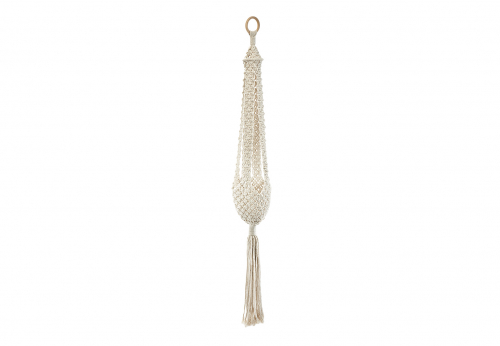 Makramee Blumenampel aus Baumwolle naturfarben 110 cm