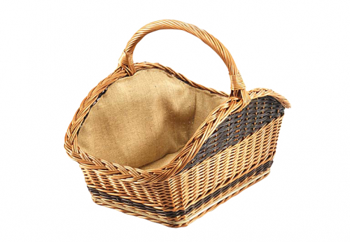 Holzkorb eckig gekochte Weide B�gel