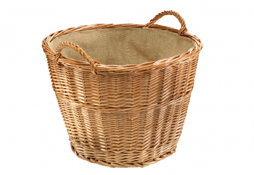 Holzkorb rund gekochte Weide Leinen Gr��e 2