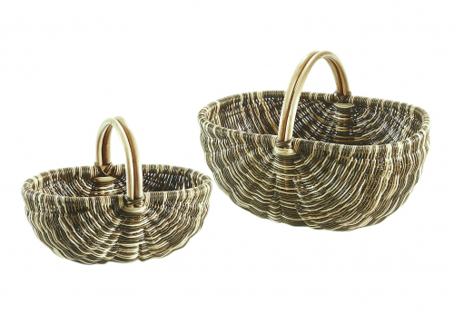 Rattankorb in multicolor braun S/2