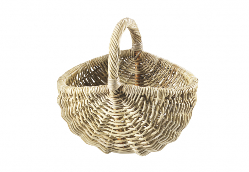 Rattankorb aus ungesch�ltem grauem Rattan