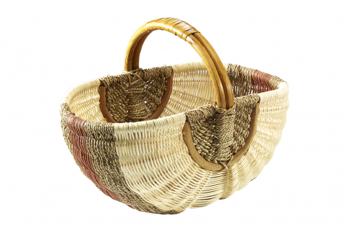 Rattankorb natur mit braunem Seegras