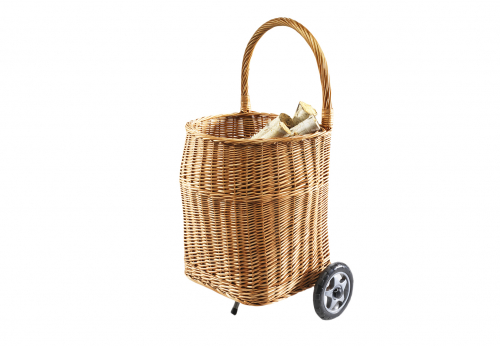 Holzwagen aus Vollweide mit Leinen