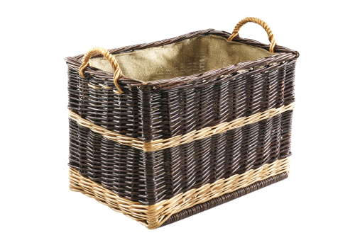 Holzkorb rechteckig ungesch�lte Weide