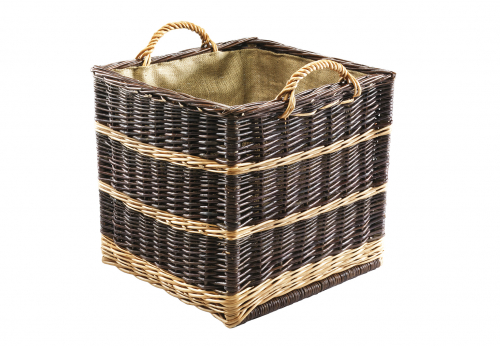 Holzkorb quadratisch ungesch�lte Weide