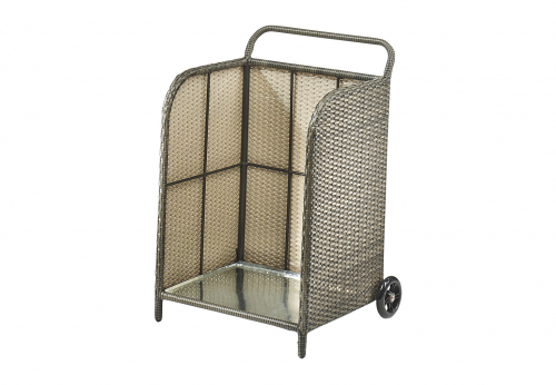 Kaminholzwagen 79 cm aus Polyrattan grau mit 2 R�dern