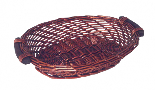 Dekoschale oval Holzgriffe Weide