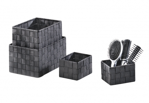 Regalk�rbe Nylon black/white mit Metallgestell ohne Deko S/4