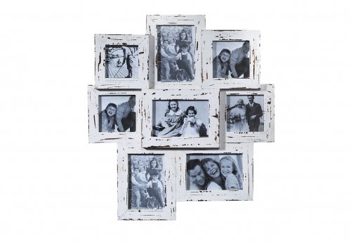 Bilderrahmen-Collage shabby-white aus Holz f�r bis zu 8 Bilder