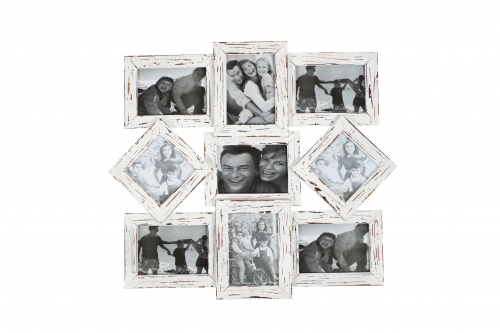 Bilderrahmen-Collage shabby-white aus Holz f�r bis zu 9 Bilder