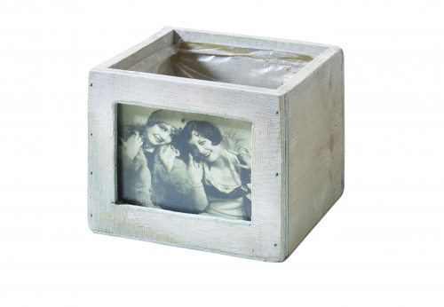 Fotopflanzgef�ss aus Holz mit Folie ausgeschlagen