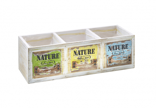 Schublade zum Beplfanzen aus Holz mit Folie ausgeschlagen dreigeteilt