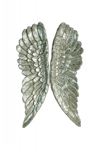 Deko-Fl�gel silber aus Polyresin zur Wanddekoration Engelsfl�gel