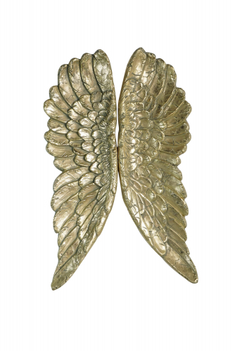 Deko-Fl�gel gold aus Polyresin zur Wanddekoration Engelsfl�gel