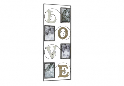 Wanddeko Bilderhalter LOVE aus Metall f�r 4 Fotos