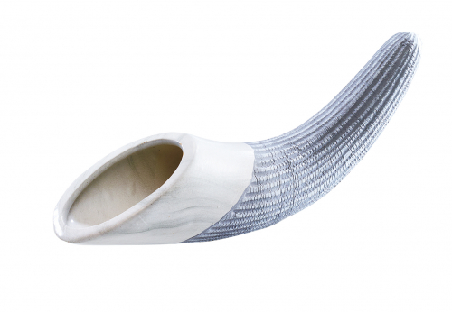 F�llhorn aus Keramik grau-wei�