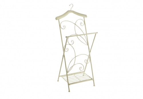 Stummer Diener VINTAGE wei� used look aus Metall