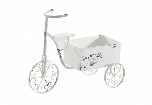 Pflanzenst�nder DREIRAD antikwei� aus Metall