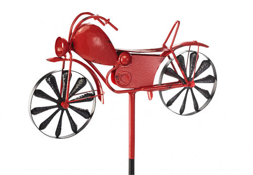 Gatenstecker Dekostecker MOTORRAD aus Metall rot