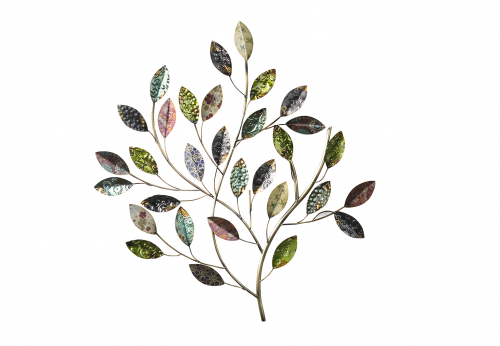 Wanddekoration Busch aus Metall mit bunten Bl�ttern