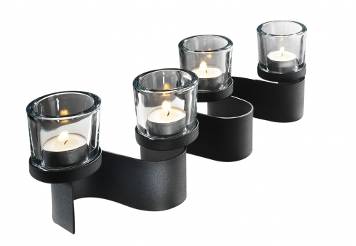 Kerzenhalter geschwungen mit vier Gl�sern