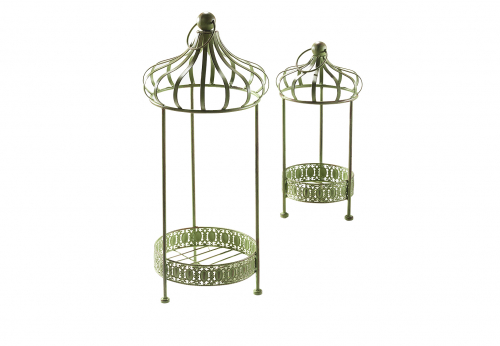 Blumenst�nder aus Metall gr�n M�glichkeit zum Aufstellen oder -h�ngen S/2