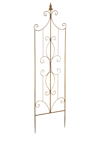 Rankhilfe mit Ornamenten aus Metall Naturrost