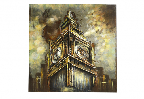 Metallbild 3D rechteckig quadratisch mit Big Ben als 3D Relief