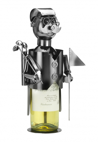 Flaschenhalter aus Metall Golfspieler ohne Flasche