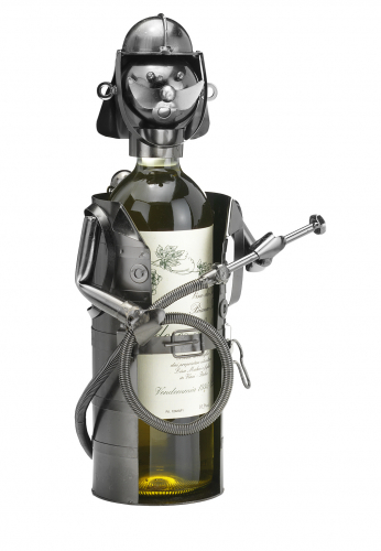 Flaschenhalter aus Metall Feuerwehrmann ohne Flasche