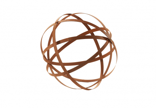 Deko-Kugel aus Metall 40 cm rost-braun