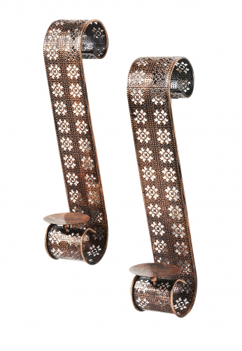 Wandkerzenhalter zum Aufh�ngen Wanddekoration Metall 2 St�ck ohne Kerzen