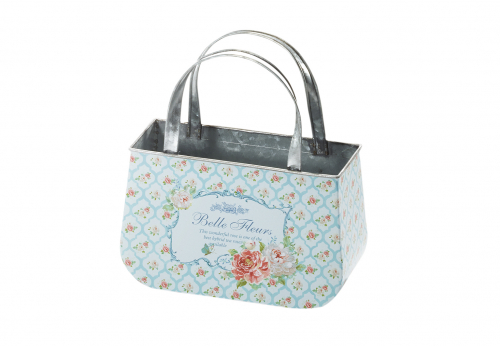 Pflanztasche aus Metall mit FLEURS-Dekor