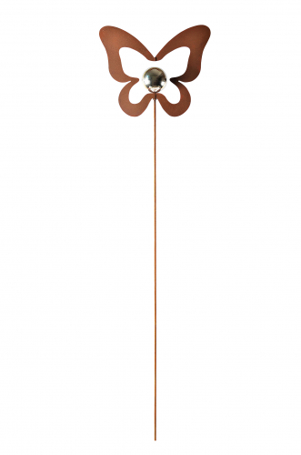 Gartenstecker RUSTY BUTTERFLY in Rostoptik Materialmix 115 cm hoch
