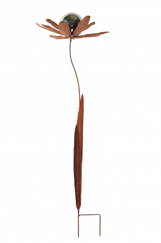 Gartenstecker RUSTY FLOWER in Rostoptik Materialmix 118 cm hoch