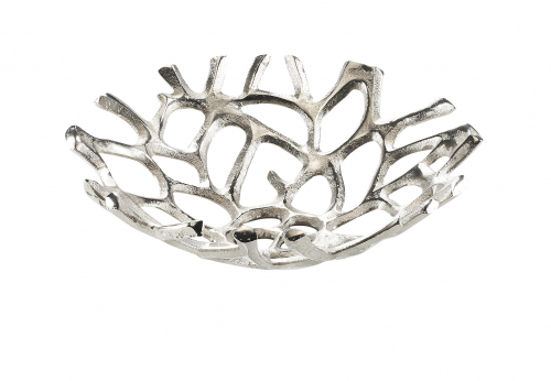 Dekoschale WEAVE aus Metall rund silberfarben
