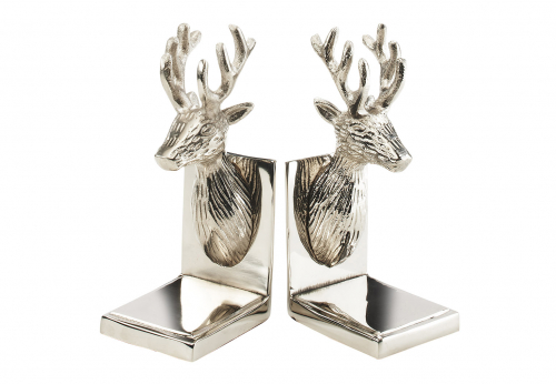 Buchst�tzenpaar LANDHAUS aus Metall silberfarben