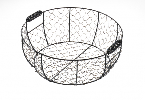 Drahtschale aus Metall schwarz rund