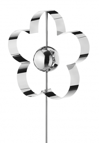 Dekostecker Gartenstecker FLOWER aus Edelstahl 136 cm