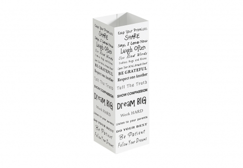 Schirmst�nder DESIGN eckig mit Spr�chen wei� Metall ohne Deko