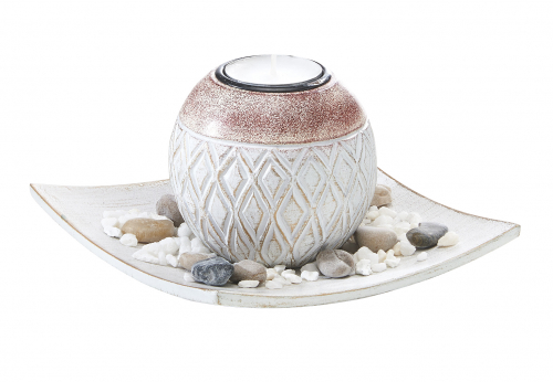 Dekoschale mit einem Kerzenhalter und Rautendesign