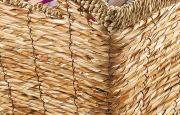 Zeitungskorb aus Galangablatt  natur eckig mit Seegrassrand