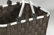 Einkaufskorb mit Klappb�gel aus Alu und Nylon braun 41x29x37 cm