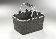 Einkaufskorb mit Klappb�gel aus Alu und Nylon black/white