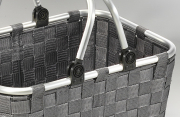 Einkaufskorb mit Klappb�gel aus Alu und Nylon grau