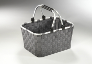 Einkaufskorb mit Klappb�gel aus Alu und Nylon grau