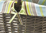 Einkaufskorb Weide mit Textil braun