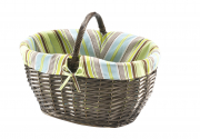 Einkaufskorb Weide mit Textil braun